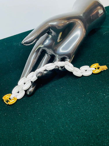 Napier White and Gold Bracelet